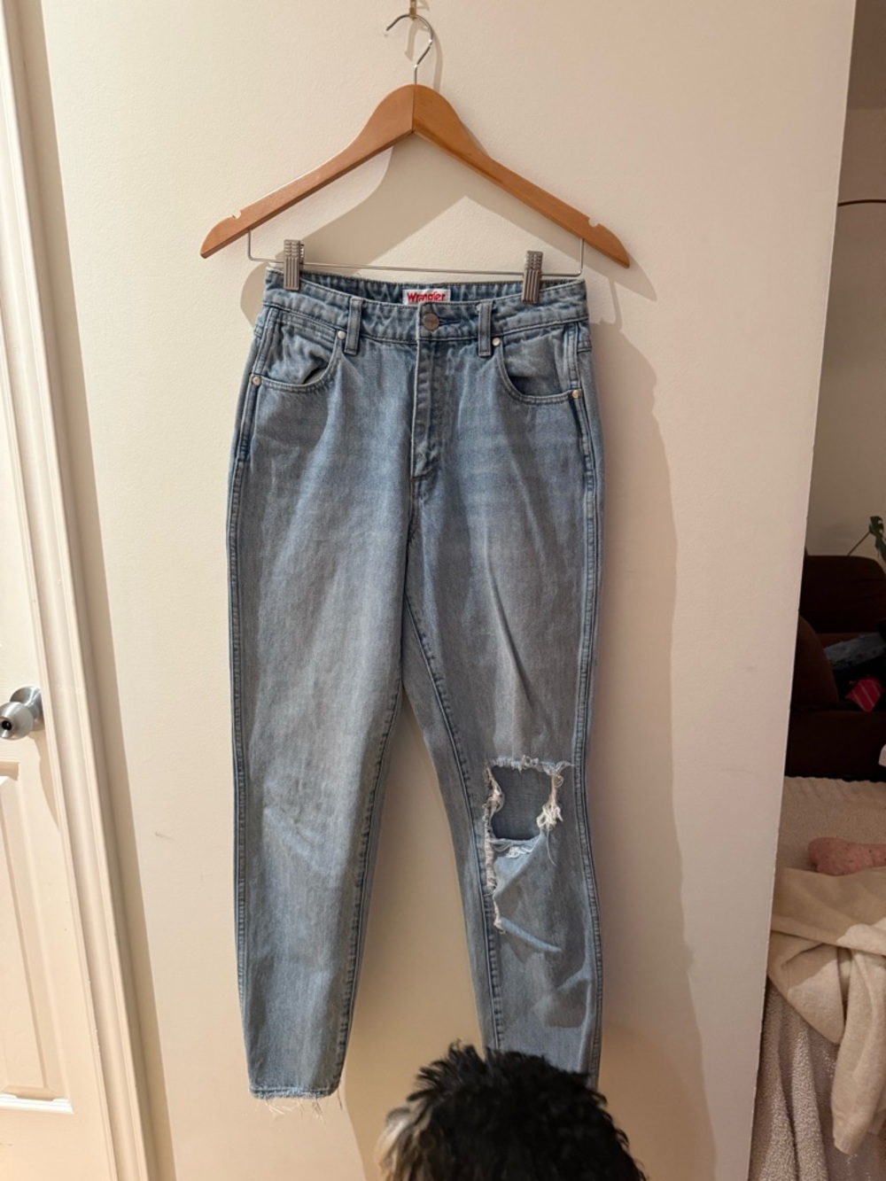 Wrangler Light Blue Distressed Boyfriend Jeans